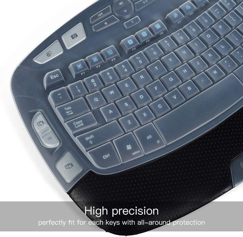 imComor Keyboard Cover for Logitech K350 MK570 MK550 Keyboard Cover Skin for Logitech K350 MK550 MK570 Wireless Wave Keyboards Covers Protector Accessories, Clear - Image 2